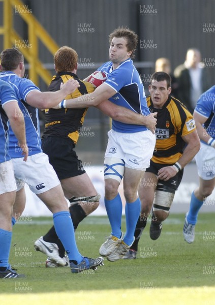 17.10.10 Newport RFC v Leinster - British & Irish Cup - Leinster's Michael Keating is caught by Newport's Hugo Ellis. 