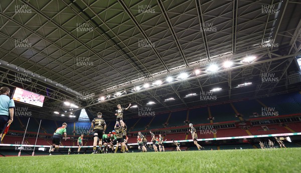 270422 - Newport v Rhymney Valley WSRU Intermediate Group – Morgan Griffiths Plate - Newport and Rhymney Valley create a milestone event as they play their match under a closed roof at the Principality Stadium, the first game to be played under a closed roof since the start of the Covid pandemic