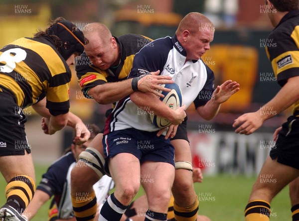 100905 - Newport RFC v Swansea RFC - Swansea's David Watts takes on Matthew Veater