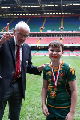 210324 - Newport v Vale of Glamorgan  - Welsh Schools Junior Group U11 DC Thomas Plate Final - Players receive medals 