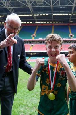 210324 - Newport v Vale of Glamorgan  - Welsh Schools Junior Group U11 DC Thomas Plate Final - Players receive medals 