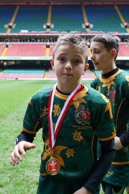 210324 - Newport v Vale of Glamorgan  - Welsh Schools Junior Group U11 DC Thomas Plate Final - Players receive medals 