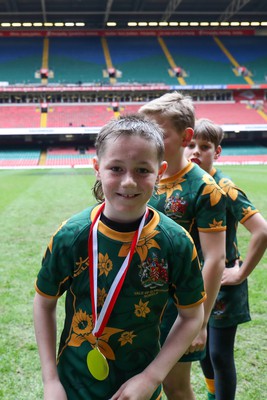 210324 - Newport v Vale of Glamorgan  - Welsh Schools Junior Group U11 DC Thomas Plate Final - Players receive medals 