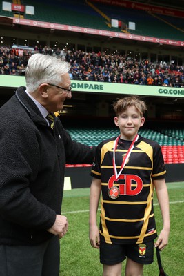 210324 - Newport v Vale of Glamorgan  - Welsh Schools Junior Group U11 DC Thomas Plate Final - Players receive medals 