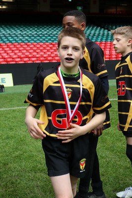 210324 - Newport v Vale of Glamorgan  - Welsh Schools Junior Group U11 DC Thomas Plate Final - Players receive medals 