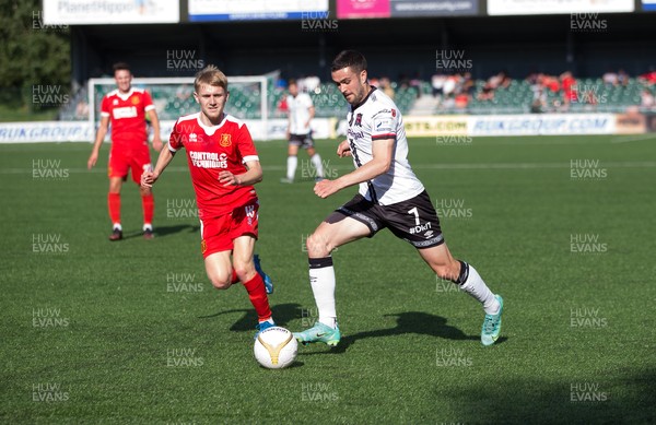 130721 - Newtown v Dundalk, UEFA Europa Conference League first qualifying round, second leg - Michael Duffy of Dundalk crosses the ball