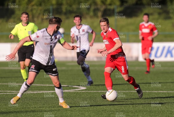 130721 - Newtown v Dundalk, UEFA Europa Conference League first qualifying round, second leg - Nick Rushton of Newtown presses forward