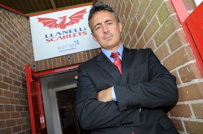 14.05.08 - Llanelli Scarlets Coach Announcement - Nigel Davies at Stradey Park after being announced the new head coach at the Llanelli Scarlets 