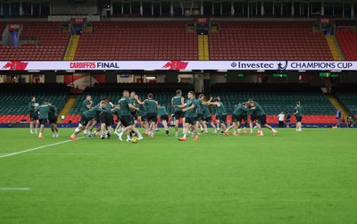 230525 - Northampton Saints Captain’s Run -  Northampton Saints during Captain’s Run ahead of the EPCR Champions Cup Final against Union Bordeaux-Begles at the Principality Stadium, Cardiff