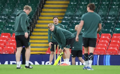 230525 - Northampton Saints Captain’s Run -  Henry Pollock of Northampton Saints during Captain’s Run ahead of the EPCR Champions Cup Final against Union Bordeaux-Begles at the Principality Stadium, Cardiff  