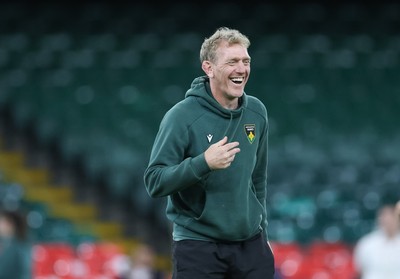 230525 - Northampton Saints Captain’s Run -  Northampton Saints head coach Sam Vesty during Captain’s Run ahead of the EPCR Champions Cup Final against Union Bordeaux-Begles at the Principality Stadium, Cardiff  