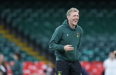 230525 - Northampton Saints Captain’s Run -  Northampton Saints head coach Sam Vesty during Captain’s Run ahead of the EPCR Champions Cup Final against Union Bordeaux-Begles at the Principality Stadium, Cardiff  