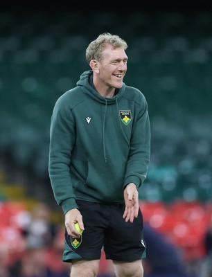 230525 - Northampton Saints Captain’s Run -  Northampton Saints head coach Sam Vesty during Captain’s Run ahead of the EPCR Champions Cup Final against Union Bordeaux-Begles at the Principality Stadium, Cardiff  