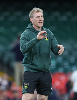 230525 - Northampton Saints Captain’s Run -  Northampton Saints head coach Sam Vesty during Captain’s Run ahead of the EPCR Champions Cup Final against Union Bordeaux-Begles at the Principality Stadium, Cardiff  