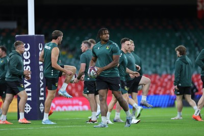 230525 - Northampton Saints Captain’s Run -  Chunya Munga of Northampton Saints during Captain’s Run ahead of the EPCR Champions Cup Final against Union Bordeaux-Begles at the Principality Stadium, Cardiff  