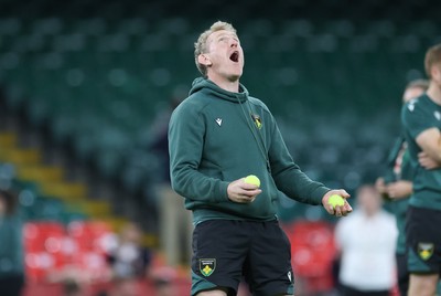 230525 - Northampton Saints Captain’s Run -  Northampton Saints head coach Sam Vesty during Captain’s Run ahead of the EPCR Champions Cup Final against Union Bordeaux-Begles at the Principality Stadium, Cardiff  