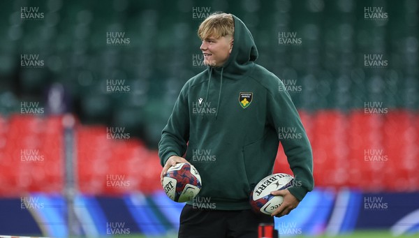 230525 - Northampton Saints Captain’s Run -  Henry Pollock of Northampton Saints during Captain’s Run ahead of the EPCR Champions Cup Final against Union Bordeaux-Begles at the Principality Stadium, Cardiff  