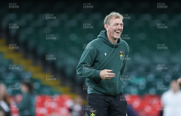 230525 - Northampton Saints Captain’s Run -  Northampton Saints head coach Sam Vesty during Captain’s Run ahead of the EPCR Champions Cup Final against Union Bordeaux-Begles at the Principality Stadium, Cardiff  