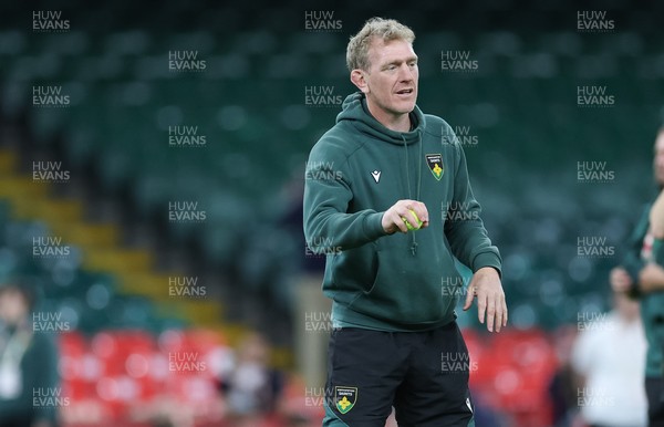 230525 - Northampton Saints Captain’s Run -  Northampton Saints head coach Sam Vesty during Captain’s Run ahead of the EPCR Champions Cup Final against Union Bordeaux-Begles at the Principality Stadium, Cardiff  