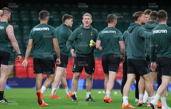 230525 - Northampton Saints Captain’s Run -  Northampton Saints head coach Sam Vesty during Captain’s Run ahead of the EPCR Champions Cup Final against Union Bordeaux-Begles at the Principality Stadium, Cardiff  
