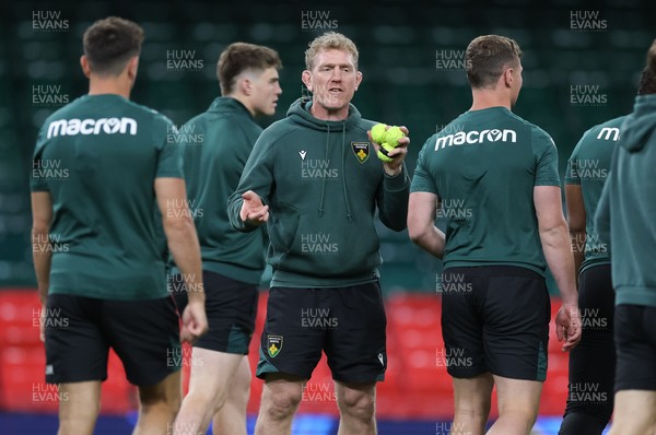 230525 - Northampton Saints Captain’s Run -  Northampton Saints head coach Sam Vesty during Captain’s Run ahead of the EPCR Champions Cup Final against Union Bordeaux-Begles at the Principality Stadium, Cardiff  