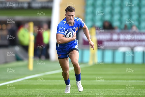 120817 - Northampton Saints v Dragons Rugby - Preseason Friendly - Jared Rosser of Dragons