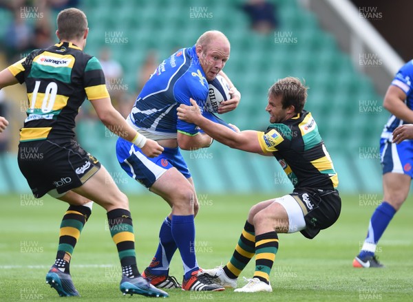 120817 - Northampton Saints v Dragons Rugby - Preseason Friendly - Brok Harris of Dragons