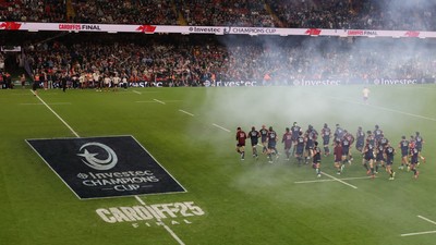 240525 - Northampton Saints v Union Bordeaux-Begles, EPCR Champions Cup Final - The Union Bordeaux-Begles team make their way in after warm up