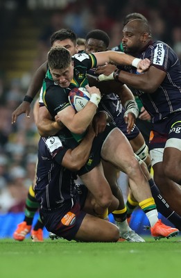 240525 - Northampton Saints v Union Bordeaux-Begles, EPCR Champions Cup Final - Tommy Freeman of Northampton Saints is tackled