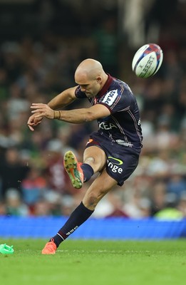 240525 - Northampton Saints v Union Bordeaux-Begles, EPCR Champions Cup Final - Maxime Lucu of Union Bordeaux-Begles kicks penalty