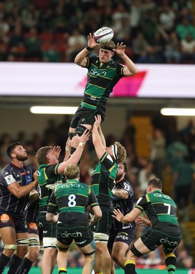 240525 - Northampton Saints v Union Bordeaux-Begles, EPCR Champions Cup Final - Alex Coles of Northampton Saints wins the line out