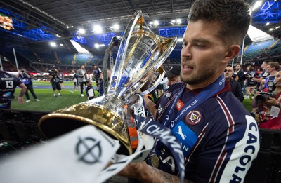 240525 - Northampton Saints v Union Bordeaux-Begles, EPCR Champions Cup Final - Matthieu Jalibert of Union Bordeaux-Begles celebrates with the trophy
