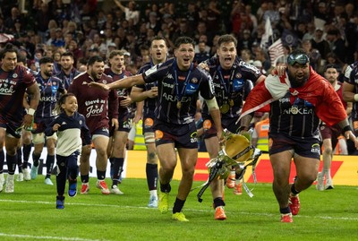 240525 - Northampton Saints v Union Bordeaux-Begles, EPCR Champions Cup Final - Union Bordeaux-Begles celebrate winning the Investec Champions Cup