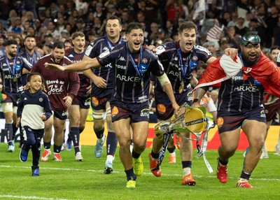 240525 - Northampton Saints v Union Bordeaux-Begles, EPCR Champions Cup Final - Union Bordeaux-Begles celebrate winning the Investec Champions Cup