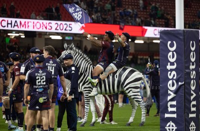 240525 - Northampton Saints v Union Bordeaux-Begles, EPCR Champions Cup Final - Union Bordeaux-Begles celebrate winning the Investec Champions Cup