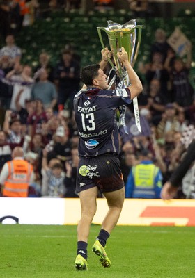 240525 - Northampton Saints v Union Bordeaux-Begles, EPCR Champions Cup Final - Nicols Depoortere of Union Bordeaux-Begles celebrates with the trophy