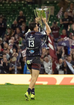240525 - Northampton Saints v Union Bordeaux-Begles, EPCR Champions Cup Final - Nicols Depoortere of Union Bordeaux-Begles celebrates with the trophy
