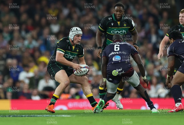240525 - Northampton Saints v Union Bordeaux-Begles, EPCR Champions Cup Final - Curtis Langdon of Northampton Saints takes on Mahamadou Diaby of Union Bordeaux-Begles