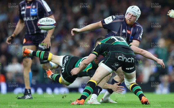 240525 - Northampton Saints v Union Bordeaux-Begles, EPCR Champions Cup Final - Maxime Lamothe of Union Bordeaux-Begles offloads