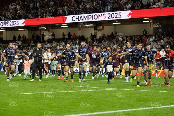 240525 - Northampton Saints v Union Bordeaux-Begles, EPCR Champions Cup Final - Union Bordeaux-Begles celebrate as they lift the Investec Champions Cup