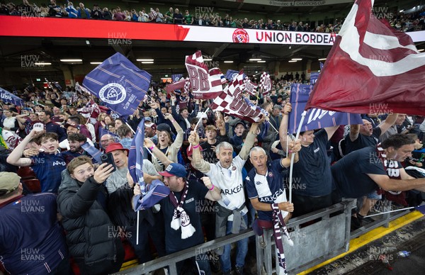 240525 - Northampton Saints v Union Bordeaux-Begles, EPCR Champions Cup Final - Union Bordeaux-Begles fans celebrate as they win the Investec Champions Cup