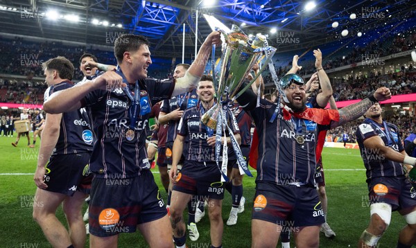 240525 - Northampton Saints v Union Bordeaux-Begles, EPCR Champions Cup Final - Union Bordeaux-Begles players celebrate as they win the Investec Champions Cup