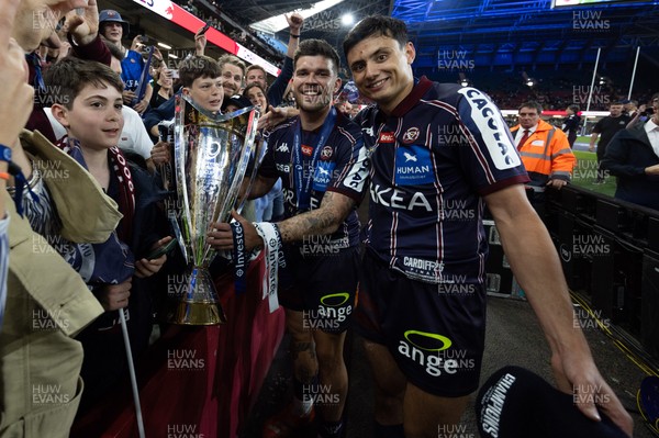 240525 - Northampton Saints v Union Bordeaux-Begles, EPCR Champions Cup Final - Matthieu Jalibert of Union Bordeaux-Begles celebrates with the trophy as they win the Investec Champions Cup