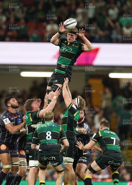 240525 - Northampton Saints v Union Bordeaux-Begles, EPCR Champions Cup Final - Alex Coles of Northampton Saints wins the line out