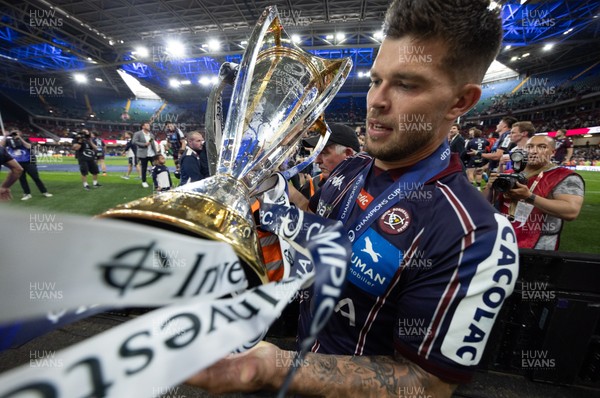 240525 - Northampton Saints v Union Bordeaux-Begles, EPCR Champions Cup Final - Matthieu Jalibert of Union Bordeaux-Begles celebrates with the trophy