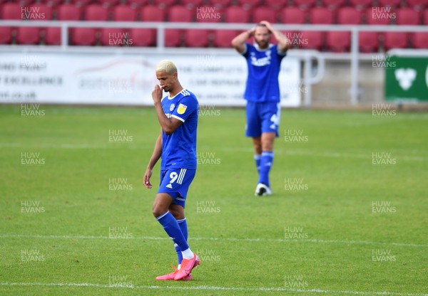 050920 - Northampton Town v Cardiff City - Carabao Cup First Round South - Robert Glatzel of Cardiff City looks dejected