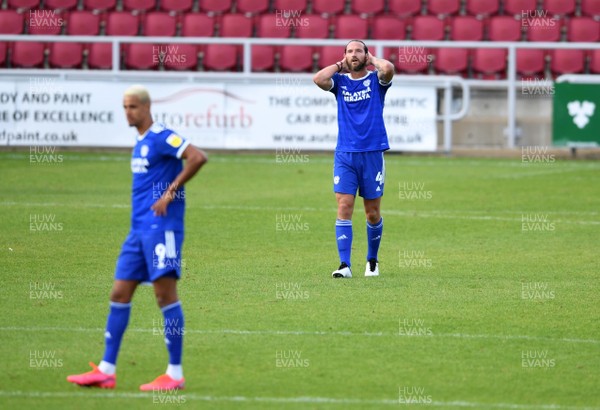 050920 - Northampton Town v Cardiff City - Carabao Cup First Round South - Sean Morrison of Cardiff City looks dejected