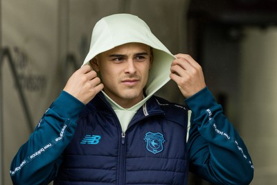 221125 - Northampton Town v Cardiff City - Sky Bet League 1 - Yousef Salech of Cardiff City arrives for the match against Northampton Town