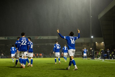 221125 - Northampton Town v Cardiff City - Sky Bet League 1 - Chris Willock of Cardiff City celebrates scoring his sides third goal 