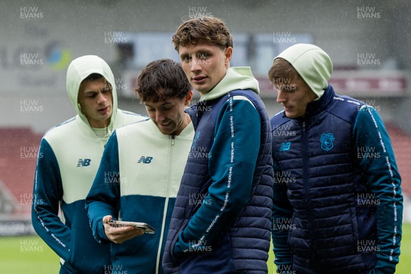 221125 - Northampton Town v Cardiff City - Sky Bet League 1 - William Fish of Cardiff City arrives with the Cardiff City team for todays match 